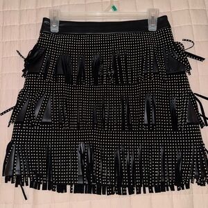 Sincerely Jules Black Embellished Ruffled Mini Skirt